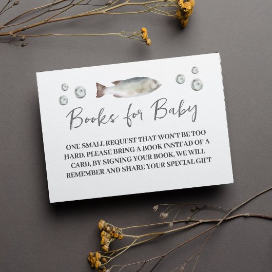 魚釣り赤ちゃんシャワーベビー用ブック エンクロージャーカード