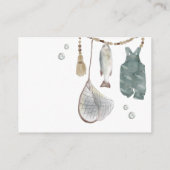 魚釣り赤ちゃんシャワーベビー用ブック エンクロージャーカード (裏面)