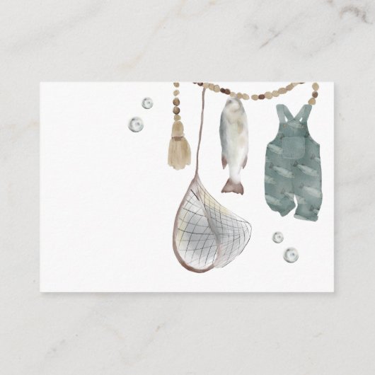 魚釣り赤ちゃんシャワーベビー用ブック エンクロージャーカード (裏面)