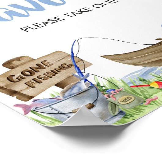 魚釣り赤ちゃんシャワー親善署名 ポスター (角)