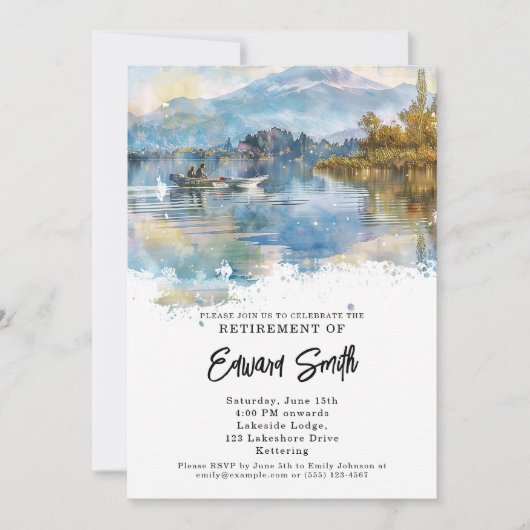 魚釣り退職パーティの招待状 招待状 (正面)