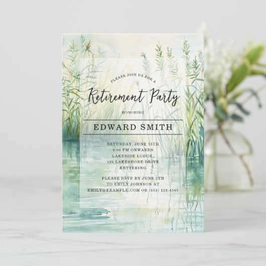 魚釣り退職パーティの招待状 招待状 (スタンド正面)