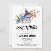 魚釣り退職パーティの招待状 招待状 (正面)