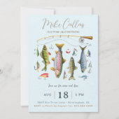 魚釣り退職パーティの招待状 招待状 (正面)