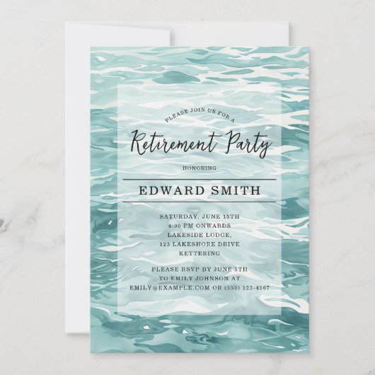 魚釣り退職パーティの招待状 招待状 (正面)