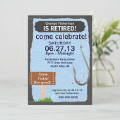 魚釣り退職パーティーお祝いの招待 招待状 (スタンド正面)