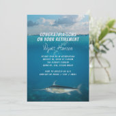 魚釣り退職パーティーメカジキ招待状 招待状 (スタンド正面)