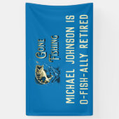 魚釣り退職パーティー-魚釣りバナー 横断幕 (縦)