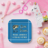 魚釣り退職パーティー-魚釣り招待状 ペーパープレート (パーティー)