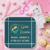 魚釣り退職パーティー-魚釣り招待状 ペーパープレート (パーティー)