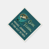 魚釣り退職パーティー-魚釣り終了 スタンダードカクテルナプキン (角)