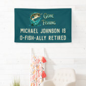 魚釣り退職パーティー-魚釣り終了 横断幕 (インサイチュ)
