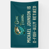 魚釣り退職パーティー-魚釣り終了 横断幕 (縦)