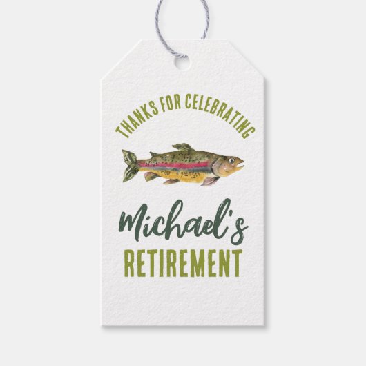 魚釣り退職ラベル ギフトタグ (正面)