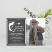 魚釣り退職写真招待状 招待状 (スタンド正面)