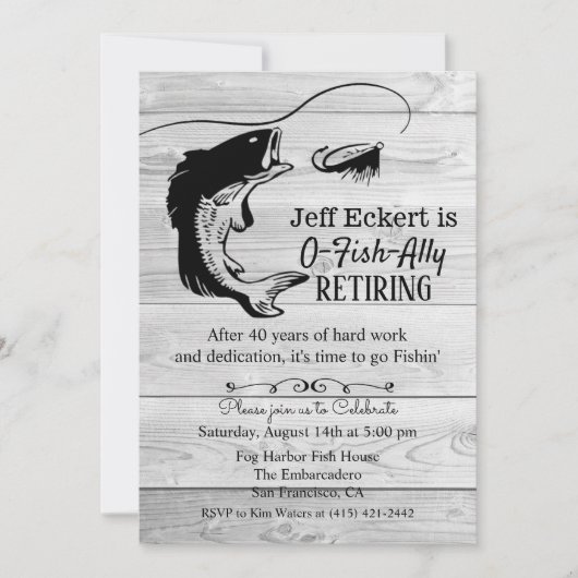 魚釣り退職招待状 招待状 (正面)