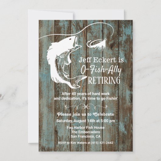 魚釣り退職招待状 招待状 (正面)