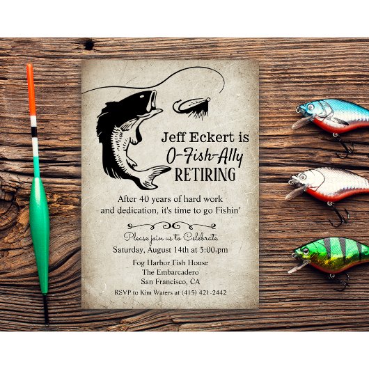 魚釣り退職招待状 招待状
