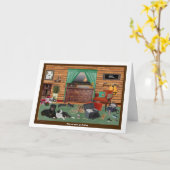 魚釣り部屋のバースデー・カード カード (黄色い花)