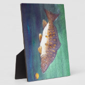魚釣り鏡鯉 フォトプラーク (側面)