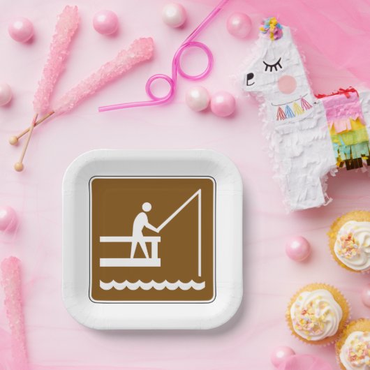 魚釣り面積記号 ペーパープレート (パーティー)