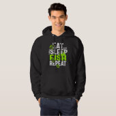 魚釣り食べスリープフィッシュ男性へリピート漁師Fa パーカ (正面フル)