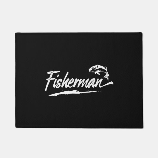 魚釣り魚釣り魚釣り魚釣り ドアマット (正面)