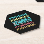 魚釣り魚釣り魚魚海ボート贈り物 ペーパーコースター (アングル)