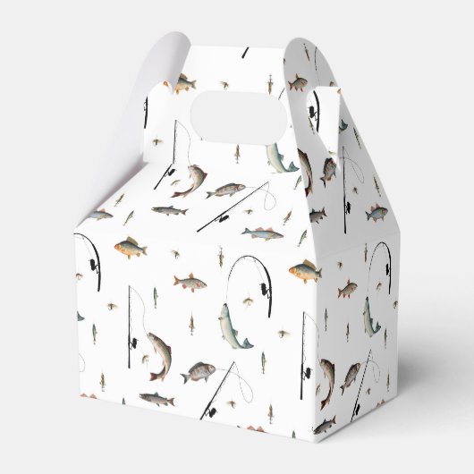魚釣り魚類テーマリールおもしろい子供の誕生日パーティー フェイバーボックス (裏面サイド)