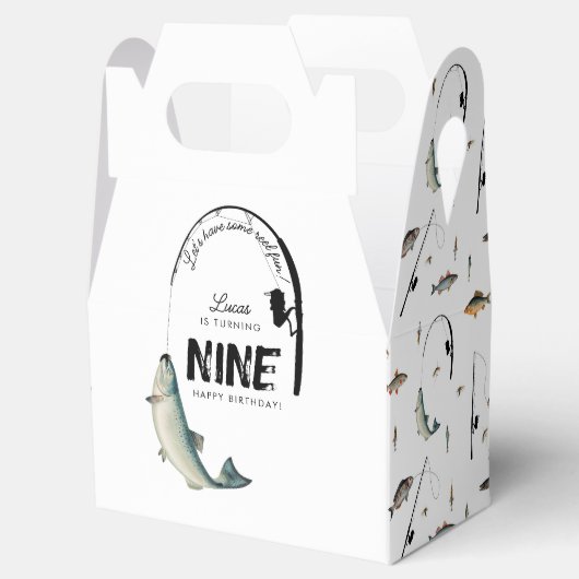 魚釣り魚類テーマリールおもしろい子供の誕生日パーティー フェイバーボックス (オープン)