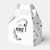 魚釣り魚類テーマリールおもしろい子供の誕生日パーティー フェイバーボックス (正面サイド)