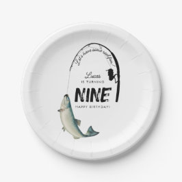 魚釣り魚類テーマリールおもしろい子供の誕生日パーティー ペーパープレート