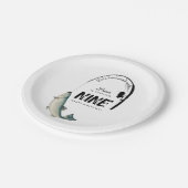 魚釣り魚類テーマリールおもしろい子供の誕生日パーティー ペーパープレート (アングル)