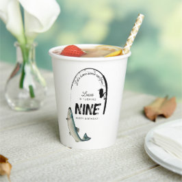 魚釣り魚類テーマリールおもしろい子供の誕生日パーティー 紙コップ