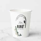 魚釣り魚類テーマリールおもしろい子供の誕生日パーティー 紙コップ (裏面)