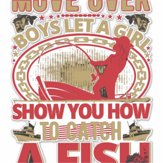 魚釣り魚 シール (正面)