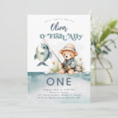 魚釣り1歳の誕生日ボーイO – フィッシュ – アリーパーティー 招待状 (スタンド正面)