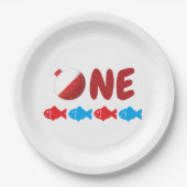 魚釣り1歳の誕生日 ペーパープレート (正面)