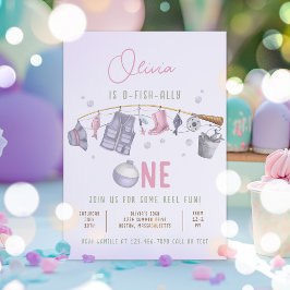 魚釣り1歳の誕生日O-Fish-Ally One誕生日 招待状
