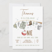 魚釣り1歳の誕生日O-Fish-Ally One誕生日 招待状 (正面)