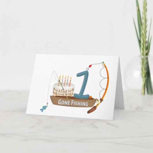 魚釣り1歳 カード (正面)