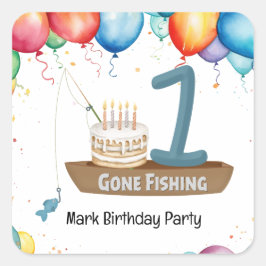 魚釣り1歳 スクエアシール