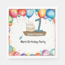 魚釣り1歳 スタンダードランチョンナプキン