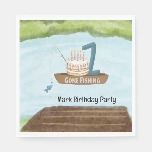 魚釣り1歳 スタンダードランチョンナプキン (正面)