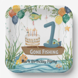 魚釣り1歳 ペーパープレート