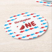 魚釣り1歳 ラウンドペーパーコースター (アングル)