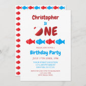 魚釣り1歳 招待状 (正面/裏面)