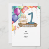 魚釣り1歳 招待状 (正面)