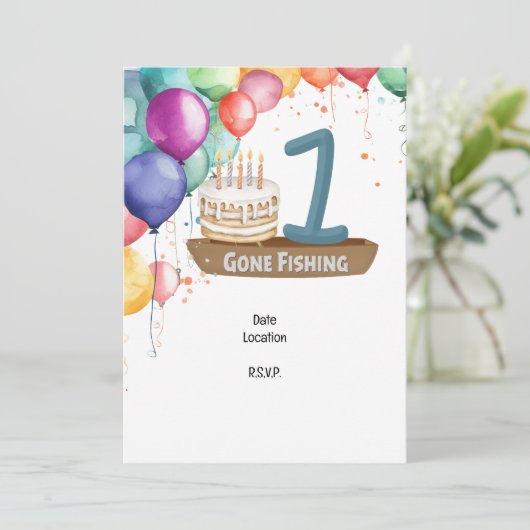 魚釣り1歳 招待状 (スタンド正面)