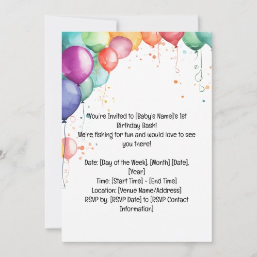 魚釣り1歳 招待状 (裏面)